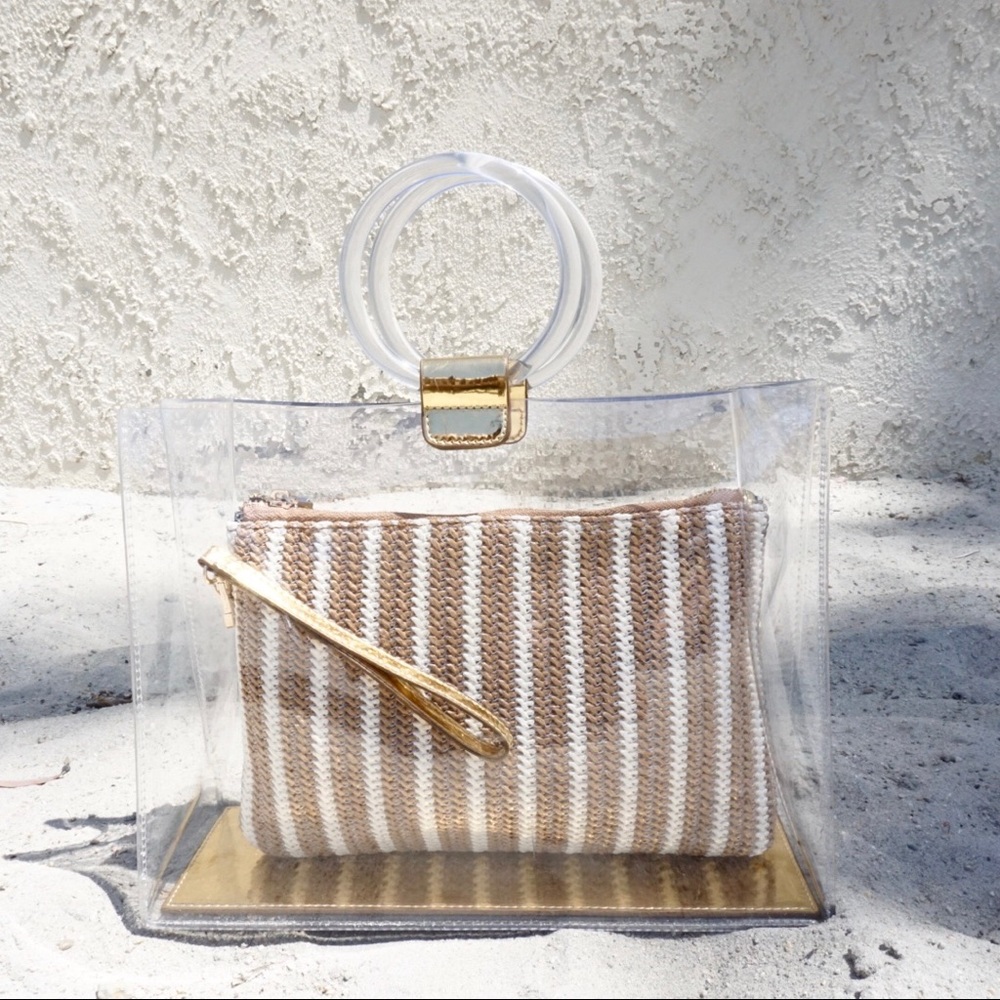 Madison West Clear Handbag w/ Zipper Pouch - Picture 3 of 7